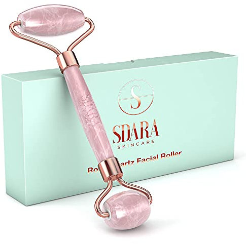 Sdara Skincare Face Roller - Rose Quartz Relaxing Massager - Facial Tool Alternative to Jade Roller
