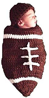 Matissa Newborn Baby Girl/Boy Crochet Knit Costume Photography Prop Hats Outfits (Rugby Ball)