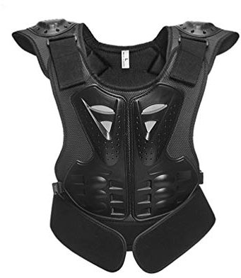 LucaSng Motorrad Radfahren Schutz Westen Motocross Protektorenjacke mit Rückenprotektor, Schutzausrüstung Berg Reiten Skaten Rüstungs Brustpanzer für Herren und Damen (Schwarz, L)