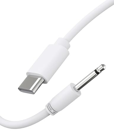 Bicmice Câble de charge USB de type C CC de 2,5 mm, câble de charge CC de 2,6 pieds, remplacement pour masseur, 1 paquet (blanc)