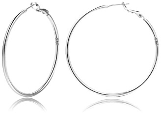 Pendientes de aro grandes de plata de ley 925, de oro y plata, de gran tamaño para mujer, de 14 quilates, chapados en oro auténtico, círculo infinito, 20/30/40/50/60/70 mm para niñas