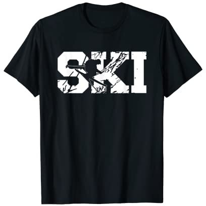 Ski fahren Alpen Piste Ski Skiurlaub Berge T-Shirt