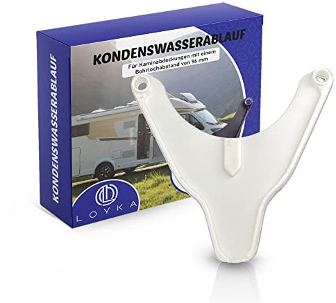 Set di 3 scarichi per condensa, colore bianco, 96 mm, distanza tra i fori TRUMA ALDE – scarico dell'acqua di condensa per camper – caminetto – accessori per camper – scarico per copertura del camino e