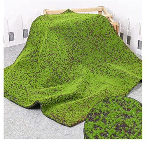 LYXXW Crafts Decor Moosmatte, 3.3x3.3FT Simulieren Sie Selbstgemachte Künstliche Grüne Moosmatte Für Woodland Decor Garden Party Dekorationen, Grüne Pflanzenlandschaft 10 Mm Dick,Curry
