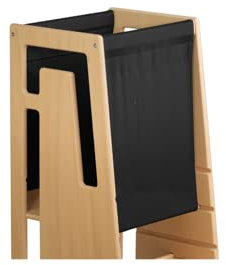 Tuki Entdeckertuch Schwarz - Rausfallschutz für Tuki Lernturm | Original Schweizer Design, 100% Baumwolle, Ab 9 Monaten, Bis 60°C waschbar