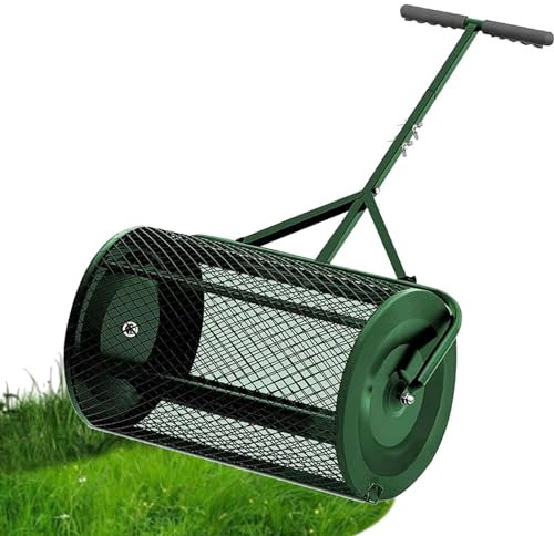 SACLMD Distribuitore di Torba,spargitore da Giardino,spargitore di Torba per Compost,Diffusione a Rete Metallica con Rivestimento in Polvere Durevole per Letame,Green-40 * 60cm
