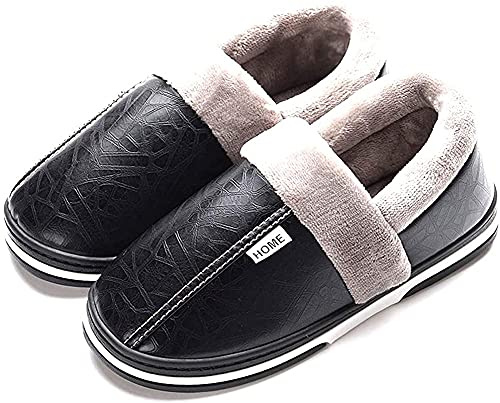 Kvinnor Män Mjuka Hus Tofflor Mocka Inomhus Utomhus Casual Slip On Skor Memory Foam Anti-Skid Gummisula Mules Clogs Svart 38/39 EU