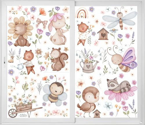 12 Blätte große Fensteraufkleber für den Frühling und Sommer, Frühlingsfensterdekorationen, doppelseitige Fensteraufkleber für Frühlingsfensteraufkleber