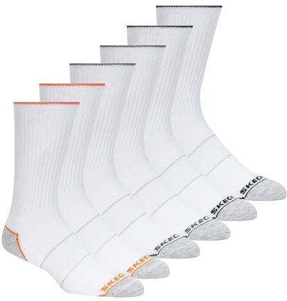 Skechers 6 Pack Work Crew Socks Calcetines, Jardín Blanco/Opulento, 43-47 Hombres