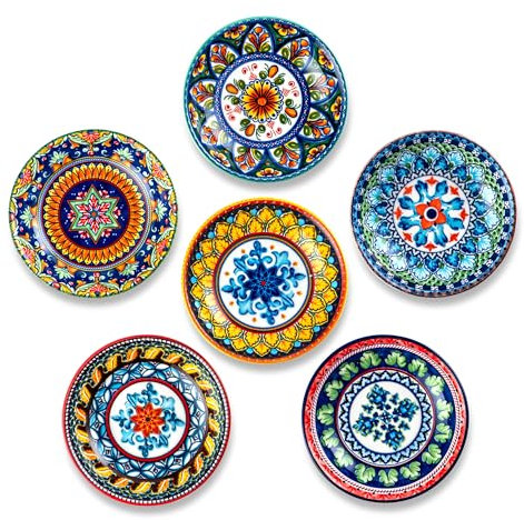 Besmeety Keramik 6x Dipschalen Set, Soja Saucenschälchen, Dip Schälchen, Tapas Schalen Set, Snackschalen, Sushi Set, Servierschalen, 10.3cm