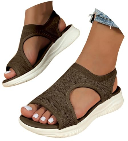 Sandali Ortopedico Donna Estive con Zeppa Comodi Elegante Scarpe Mesh Casual Leggero Sandalo Punta Aperta Antiscivolo Sportivo Lavabili Morbida Scarpe da Trekking Traspirante