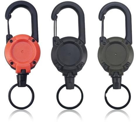 JYNXOR Llavero Retractil,3 Pcs Llavero Extensible,Cordón con Cable de Acero de 60 cm,para Llaves,Tarjetas de Identificación,Tarjetas