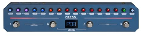 Walmeck Pedal de Efectos Múltiples de Guitarra Eléctrica de Flamma con 52 Amperios Modelo 16 Simulaciones de Cabina 7 Módulos de Efecto 40 Presets