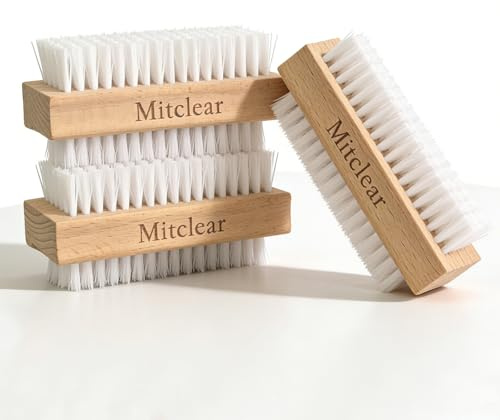 Mitclear Spazzola per Unghie in Legno, Spazzolino per la Pulizia delle Unghie con Setole in Plastica Dura, Spazzoline a Doppia Faccia per la Pulizia di Unghie, Mani, Piedi(3 Set)