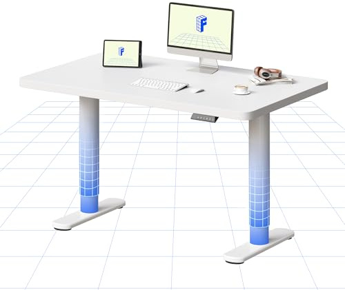 FLEXISPOT Electric Standing Desk One Piece Desktop CylineX Height Adjustable Sit Stand Up with Memory Smart Panel, 100x60 White