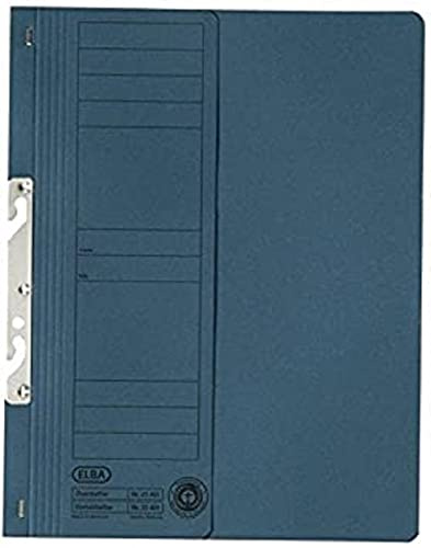 Elba 22450BL häftapparat med manuell häftning, 250 g/kvm manilakartong, för ca 200 DIN A4-blad, hel framsida, 50 stycken, blå En krok med köp. Häftning blå