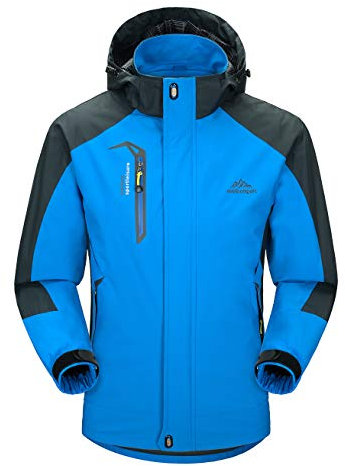 donhobo Herren Softshell Jacke Wasserabweisend Outdoor Winddicht Full-Zip Funktionsjacke Atmungsaktive Wandern Camping Sport Reise Arbeit Mäntel (Blau, L)