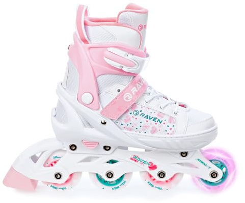 RAVEN Inline Skates Inliner für Kinder Mädchen verstellbar (ROSI, 31-35 (20,5-23cm))