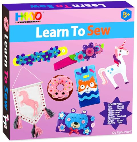 Sewing Kit for Kids, Kid Sewing Craft Kit Age 5-8, SewingKit for Kids 4-7, Craft Kits for Ages 4-8, Sewing Kits for Kid Ages 8-12, My First Sewing Kits, 7 Sew Projects for Ages 4-12 Girls and Boys