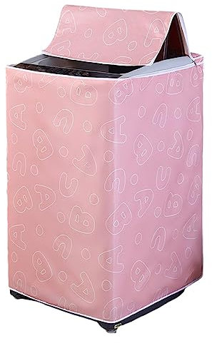 Odot Copertura Lavatrice per Asciugatrice, Coprilavatrice per Lavatrice a Carica Dall'alto Resistente con Cerniera, Fodera per Impermeabile Antipolvere (Rosa,M capacità ~ 8.8kg)