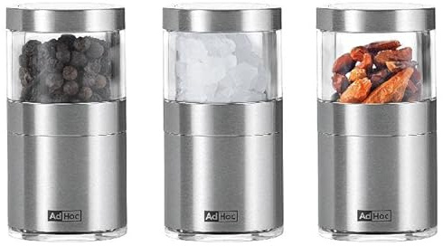 AdHoc Voyage - Set di macinaspezie in acciaio inox/acrilico