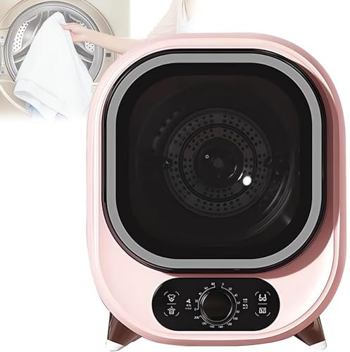 Belüfteter Wäschetrockner, Vorderer Wäschetrockner, Filter von Flusenstaub, 0–200 Minuten, Timer, Heiße, Kalte Luft, 3D-trocknung, Überhitzungsschutz, 35 Db, Leise, Kompakte Wäscheschleuder pink