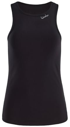 WINSHAPE Damen Functional Light and Soft Tanktop Aet134ls Yoga-Shirt, Schwarz, S EU