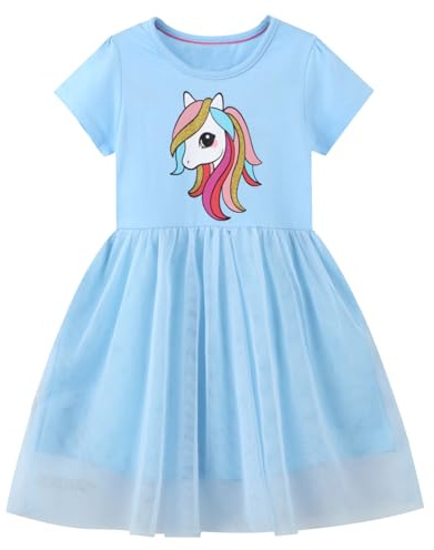 Codkkre Vestidos De Niña Unicornio Vestido de Regalos de Pascua Princesa Tul Vestido Festivo de Fiesta de Verano 3 años