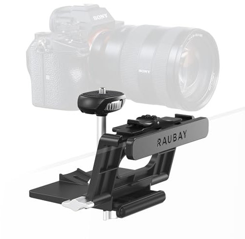 RAUBAY Monitor-Kamera-Halterungsständer, hängende Webcam-Klemme mit 1/4-Zoll-Schraube, MILC-Monitor-Oberseite für Live-Stream. Kompatibel mit gebogenen Monitoren, maximale Breite bis zu 3,5 cm