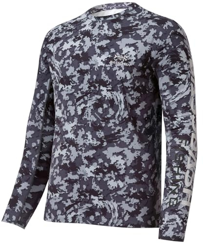 Bassdash Hombres Camuflaje de Pesca UPF 50+ Manga Larga de Secado Rápido Camiseta Ligera para Senderismo al Aire Libre, Kayak FS37M