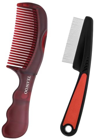 TEAWOO Patented Anti Dandruff Comb & Stainless Steel Fine Tooth Comb Kit, Dandruff Remover, Scalp Sweep Detoxing, Massage Dandruff Removal Brush for Scalp Build Up