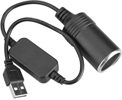 Whltzf Adaptador USB de 5 V a 12 V para encendedor de cigarrillos USB 5 V 2,4 A a 12 V 1 A para encendedor de cigarrillos de coche, cable USB macho a enchufe de cigarrillos