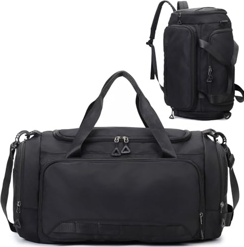 Sporttasche Damen Herren Reisetasche, SUNYBLIS Sporttaschen 40L mit Schuhfach Nassfach Sportrucksack Wasserdicht Trainingstasche mit Rucksack Weekender Handgepäck Travel Gym Tasche Duffle Bag