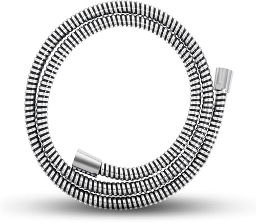 OFFO Manguera Ducha 1.6m Acero Inoxidable, Flexo Ducha Antitorsión, Universal Conexión G1/2, Cable Ducha con Revestimiento Protector, Fácil de Limpiar, Resistente y Flexible, Cromo