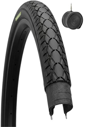 1 Pneu Noir 28 x 1 1/2 (40-635) + Chambre à air vélo de Ville vélo Trekking 28 700 x 38C