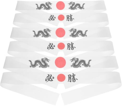 HAPINARY Lot de 6 Bandeaux Japonerie de Karaté en Polyester Ajustables, Style Unique pour Hommes et Femmes, pour Costume et Travail
