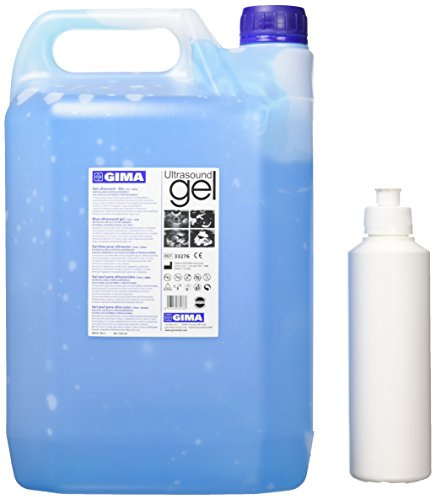 Gima – Blå, allergivänlig och vattenlöslig ultraljudsgel utan salter, formaldehyder och dofter, 2 5 L-behållare