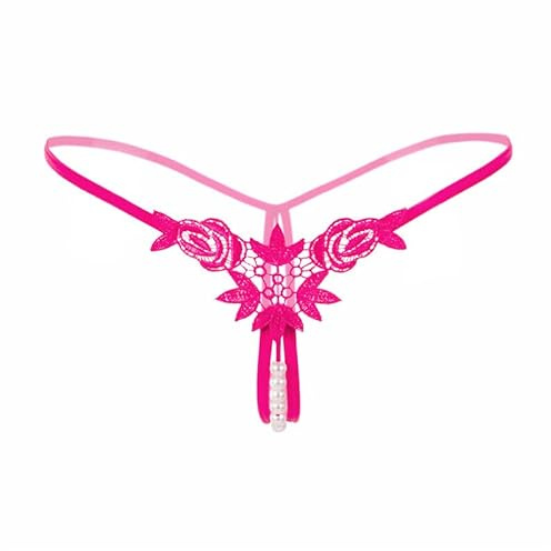 Difference U Women's Underwear Set Side Adjustable Bikini Panties Sexy Thong (Rose)