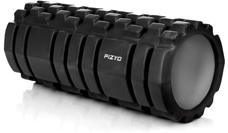 FIZYO Rouleau de Massage EVA 33x14 cm avec Picots – Foam Roller Dos & Jambes, Auto-Massage, Trigger Points, Récupération Musculaire, Fitness, Yoga, Pilates (Noir)