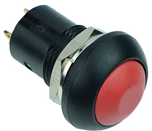 Red Waterproof On-Off Latching 12mm Push Button Switch SPST IP67