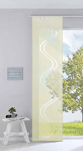 Gardinenbox Moderner Flächenvorhang Raumtrenner Schiebegardine »Welle« HxB 245x60 cm Creme aus hochwertigem Ausbrenner-Stoff mit Paneelwagen Beschwerungsstange, 85615