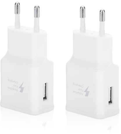 2er-Pack USB Ladegerät Stecker für Samsung Galaxy S21 S20 S10 S9 S8 S7 S6 Edge/Plus/Active A03 A15 A12 A13 A14 A20e A51 Note 8 Z Flip 3/Z Fold 3, iPhone, Schnellladegerät Handy Netzteil Adapter