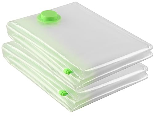 Hikkon Sacs Sous Vide Vetement Aspirateur XXL(130x100cm) - Extra Large Housse de Rangement Sous Vide pour Vêtements, Couettes, Literie, Oreillers - Gagnez 80% d'Espace de Rangement - 2 Pièces