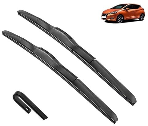 Calidad OEM Juego de escobillas limpiaparabrisas delanteras for Nissan Micra K14, marzo de 2016-2022, cepillos for parabrisas, cortador de ventana, accesorios de 26 14 Ajuste perfecto para parabri