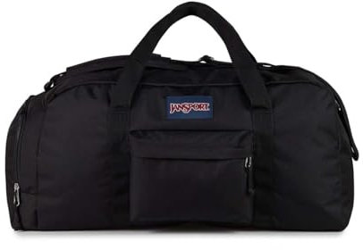 JanSport Weekender Duffel – Reise- oder Sporttasche, strapazierfähiger Weekender mit Fronttasche und seitlichen Haltegriffen, Schwarz, Einheitsgröße, Große Reisetasche