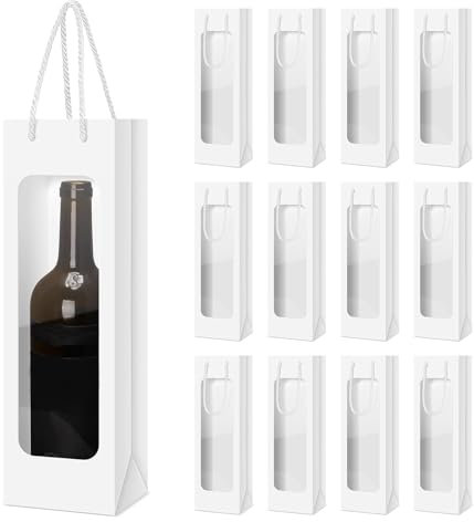 Wein Geschenk Tasche klar Fenster Weinbeutel für Hochzeit Geschenke Flasche Weinbeutel mit Griffen wiederverwendbare Blume Weinbeutel Bulk für Party Weihnachtstag