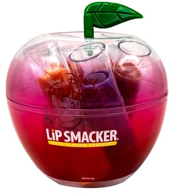 Lip Smacker Snow White Apple Case, 5-Piece Lip Balm Set for Kids in Cute Snow White-inspired Apple Case, Disney Princess Gifts with Lip Balm for Kids