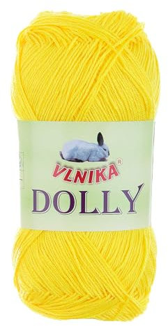 100g Strickgarn Dolly Uni Häkelgarn Handstrickgarn Wolle Farbwahl, Farbe:zitronengelb