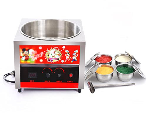 CAFIEDR Macchina per Zucchero Filato Commerciale, Macchina per Zucchero Filato Carrello 1000W, Controllo della Temperatura e della velocità, Zucchero Filato Commerciale da Tavolo