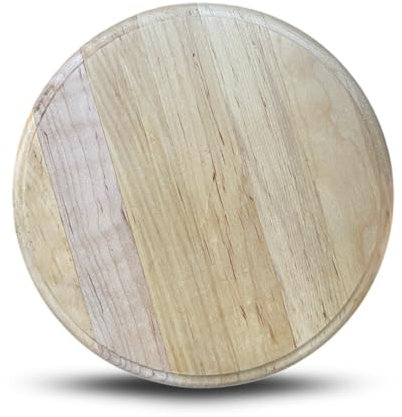 PARENCE.- Planche à Découper Ronde en Bois - Support de Découpe, Fromage, Pain, Charcuterie - 23cm de Diamètre, Bois, Boisé